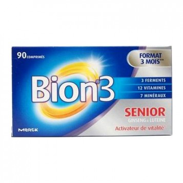 Bion 3 Séniors Boite de 90 Comprimés Format 3 mois Ginseng et