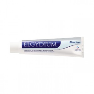 Elgydium Dentifrice Blancheur 75 ml Dentifirce au bicarbonate micropulvérisé Gommage extra doux Nettoyage en profondeur