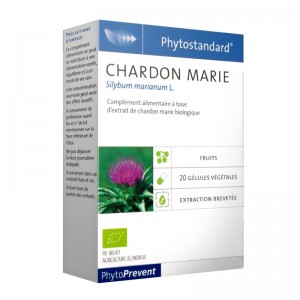 Pileje Phytostandard - Chardon Marie - 20 Gélules Végétales Silybum marianum L. A base d'extrait de chardon marie biologique 3401540313976