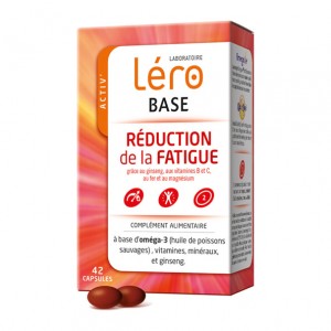 Léro Base - Réduction de la Fatigue - 42 capsules Ginseng, Vitamines B et C Fer et magnésium 1 boîte = 3 semaines