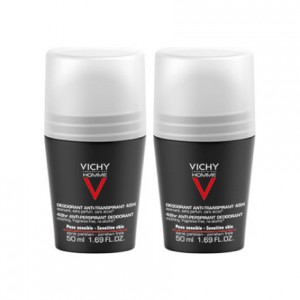 Vichy Homme Déodorant Anti-Transpirant 48H Peaux Sensibles - Bille - DUO 3433425000657