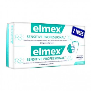 Elmex Sensitive Professional - Dentifrice - DUO 2 x 75 ml Soulage immédiatement et durable Formule Pro-Argin 8718951093560