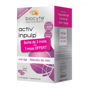Biocyte Pack Activ' Inpulp - 90 Capsules Anti-âge - Réduction des rides  Sans gluten 3401525002758