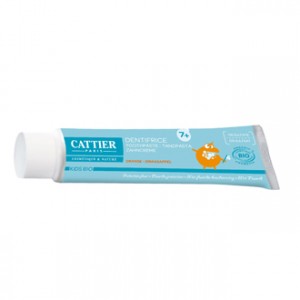 Cattier Dentifrice 7 ans + BIO - Goût Orange 50 ml Protection fluor 0% sulfate Respecte l'émail des dents