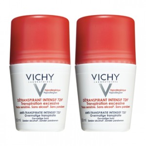 Vichy Détranspirant Intensif 72h - Roll On DUO Transpiration excessive Peau sensible Sans alcool Sans paraben