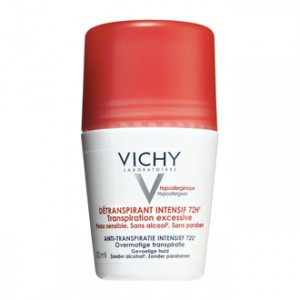 Vichy Détranspirant Intensif 72h - Roll On 50 ml Transpiration excessive Peau sensible Sans alcool Sans paraben