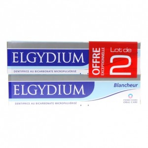 ELGYDIUM - Dentifrice Blancheur Lot de 2 x 75 ml - Hygiène buccale et dentaire - Hyperpara
