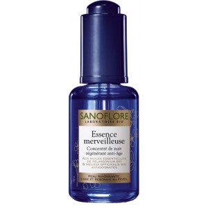 Sanoflore Essence Merveilleuse - 30 ml Concentré de nuit régénérant anti-âge Peau rayonnante,  Lisse et rebondie au réveil 3337873400994
