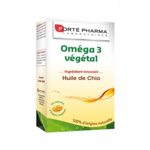 Forté Pharma Omega 3 Végétal 60 Capsules Riche en oméga 3 Ingrédient innovant huile de chia 100% d'origine naturelle