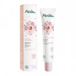 Melvita Nectar de Roses - BB Crème SPF 15 - 40 ml Teinte rose des sables Enrichie en eau florale de rose Pigments naturels BIO
