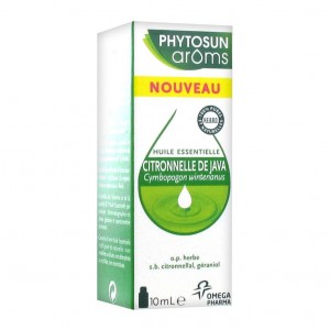 Phytosun Aroms Huile Essentielle Citronnelle de Java 10 ml Cymbopogon winterianus 100% HEBBD Diffusion