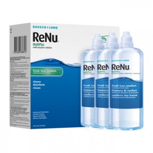 Renu Pack de 3 Multiplus Solution pour Lentilles 3 x 360 ml Fraîcheur et confort 3 étuis inclus